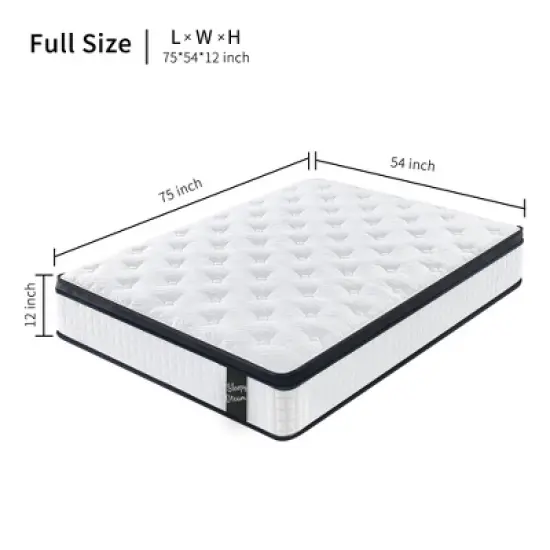 Dexmalle FULL Size 12 Inch Hybrid Mattress Individual Pocket Spring image {8}