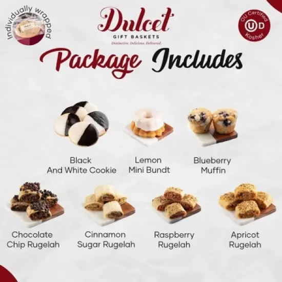 Sympathy Gift Baskets, Muffins, Rugelah & Cookies Gift Basket, Gourmet Food Baskets for Brother, Friend, Grandfather, & Husband By Dulcet Gift Baskets image {4}