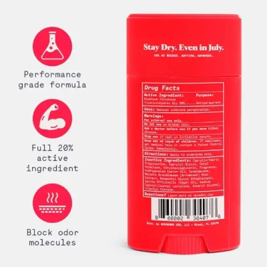 Duradry AM Deodorant & Antiperspirant - Prescription Strength Deodorant for Hyperhidrosis, Antiperspirant for Women & Men image {1}