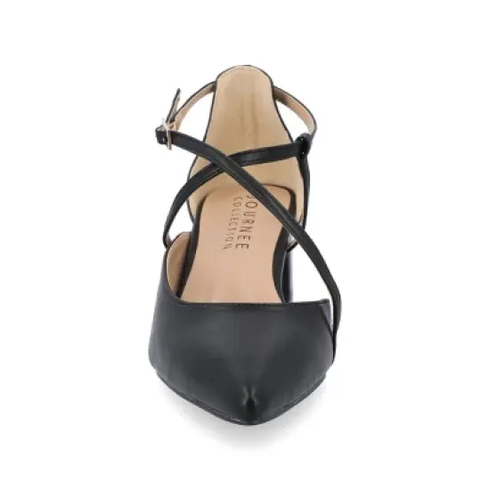 Journee Collection Womens Galvinn Crisscross Strap Pointed Toe Pumps image {5}