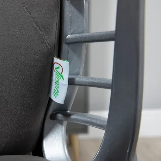 Vinsetto Home Office Chair, Velvet Computer Chair, Button Tufted Desk Chair with Swivel Wheels, Adjustable Height, and Tilt Function, Dark Gray image {5}