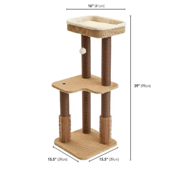 Two by Two Lansing - Beige Scratching Post Cat Furniture - 39.6 in. Tall image {10}