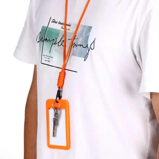 Unique Bargains Polyester Wear-resistant Lightweight ID Card Neck Lanyard with Hook image {5}