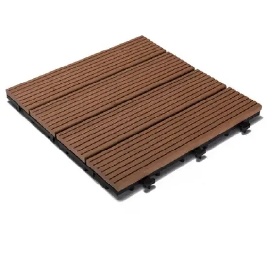 Courtyard Casual WPC Brown Decking Tile, 9 pc Set image {2}
