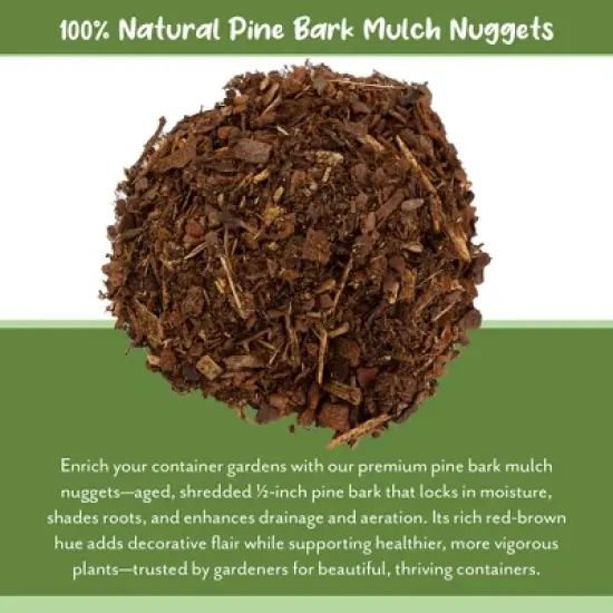 Soil Sunrise 100% Natural Pine Bark Mulch, for Container Gardening, Soil Supplement, Houseplants, Terrariums image {5}