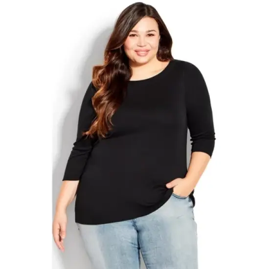 Women's Plus Size Boat Neck Top - black | AVENUE image {8}