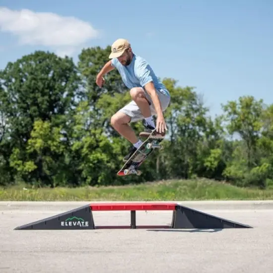 Elevate Outdoor EZ-Link Setup Skateboard Ramp 3-Piece Set with 3 Setup Options for Manual Tricks & Flips for Scooters & BMX Bikes, Orange image {4}