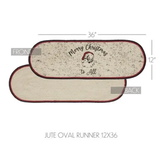 Jolly Ole Santa Jute Oval Runner 12x36 Vhc Brands image {2}