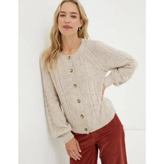 FatFace Womens Chloe Cable Crew Cardigan image {4}