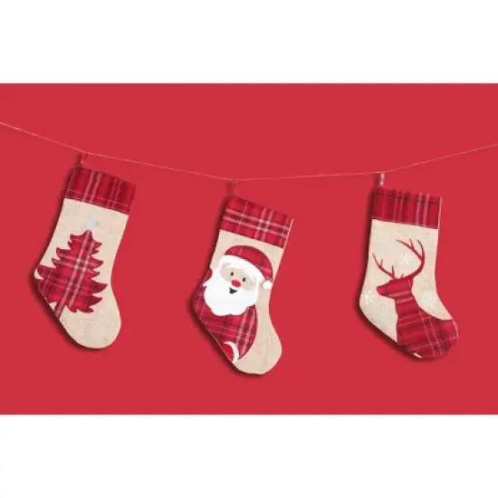 C&F Home 20" Plaid Christmas Tree & Cuff Hanging Large Christmas Stocking image {1}