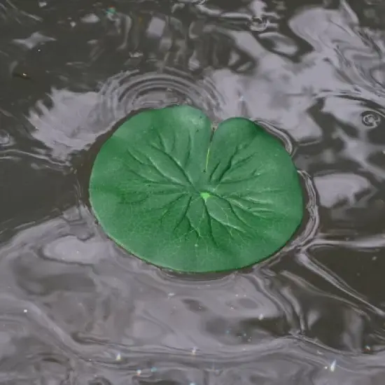 Unique Bargains Artificial Lotus Leaves for Garden Ponds Pool Decoration Green 3.9&rdquo; 1pcs image {1}