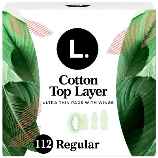 L. Organic Cotton Top Layer Ultra Thin Pads - Regular Absorbency - 112ct image {12}