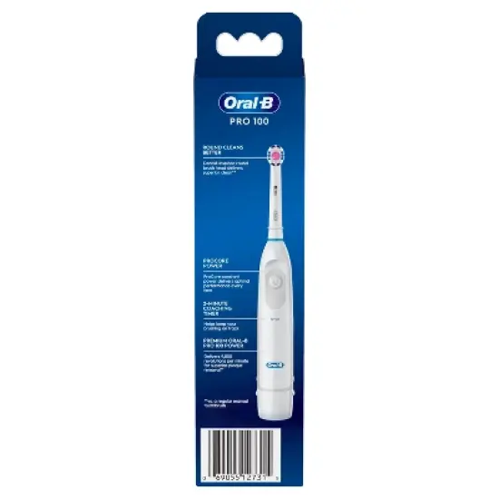 Oral-B Pro 100 3D White Brilliance Whitening Battery Toothbrush - White image {2}