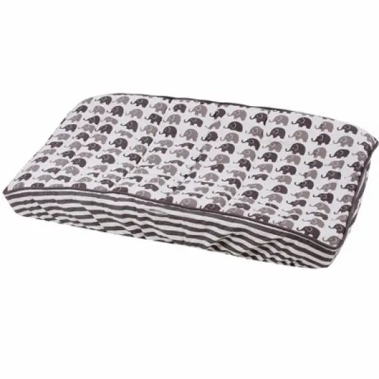 Bacati - Elephants White/Gray Mini Elephants Changing Pad Cover image {8}
