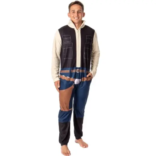 Star Wars Mens' Movie Film Han Solo Costume Footless Sleep Union Suit Multicolored image {3}