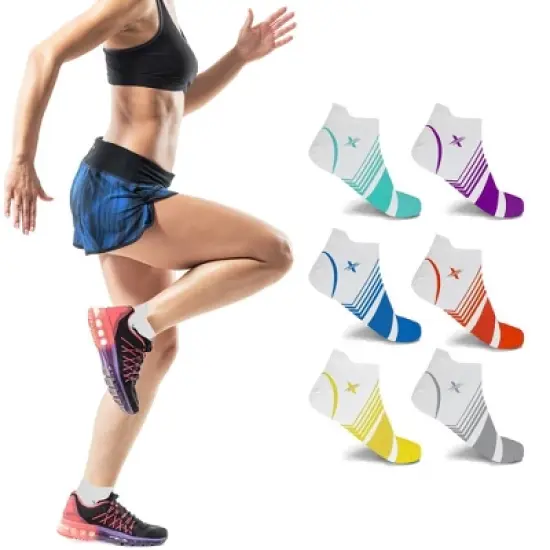 Extreme Fit Compression Socks - Ankle High for Running, Athletics, Travel - 6 Pair image {1}