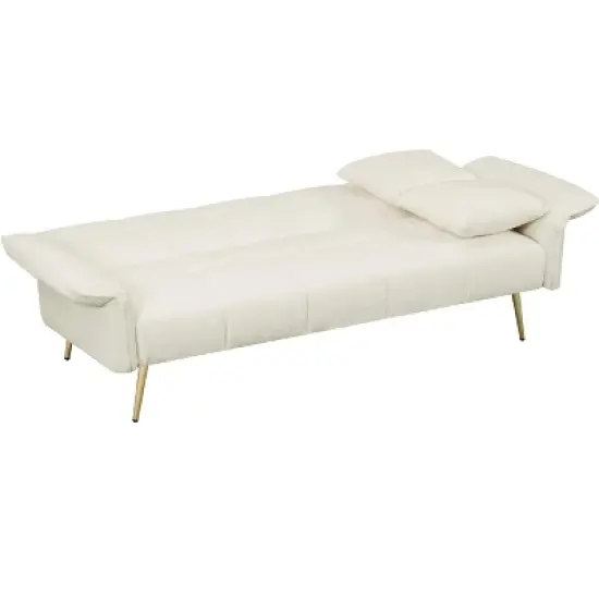 70.1 "futon sofa bed, convertible double sofa bed with folding armrests for living rooms and small Spaces image {8}