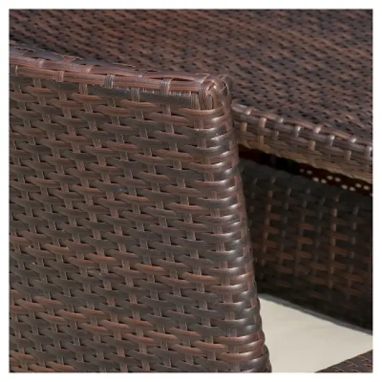 McNeil 7pc Wicker Dining Set with Cushions: Weather-Resistant, Oval Table, Polyester - Christopher Knight Home image {3}