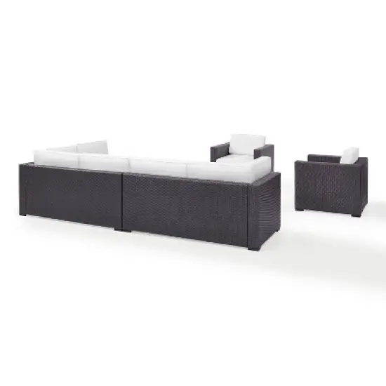 Biscayne 7pc Outdoor Wicker Sectional Set - White - Crosley image {6}