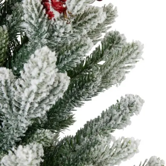 Northlight Real Touch&trade;️ Potted Flocked Mini Fir Pine Artificial Christmas Tree - 25" - Unlit image {4}