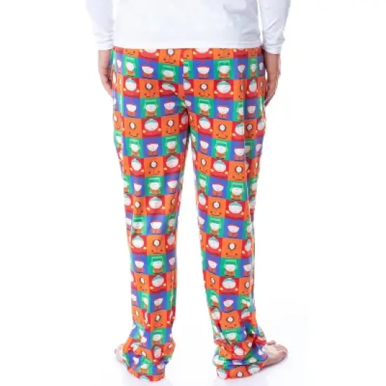 South Park Mens' Square Print Stan Kyle Cartman Kenny Sleep Pajama Pants Multicolored image {3}