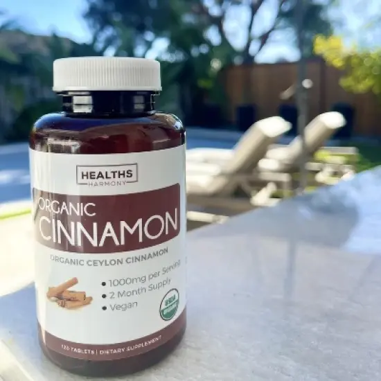USDA Organic Ceylon Cinnamon Tablets, 1000mg Cinnamon Quill Powder, Supports Metabolism & Cognition, Immune Support, Health's Harmony, 30, 60 or 120ct image {5}