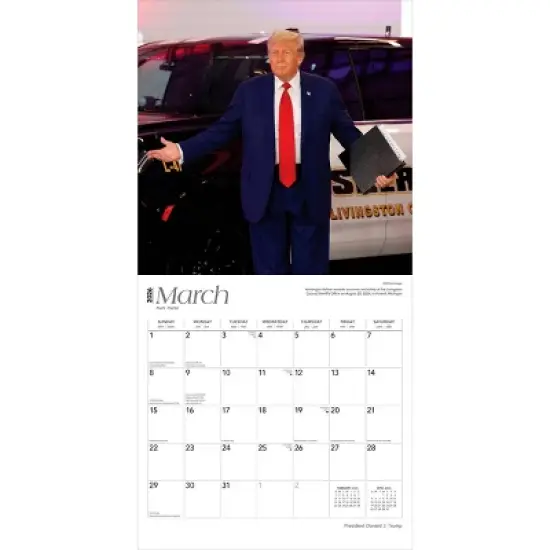 BrownTrout President Donald J. Trump 2026 12"x24" Hanging Square Wall Calendar Plastic-Free image {2}