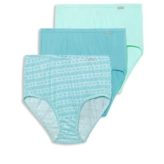 Jockey Womens Plus Size Elance Brief 3 Pack Underwear Briefs 100% cotton image {10}