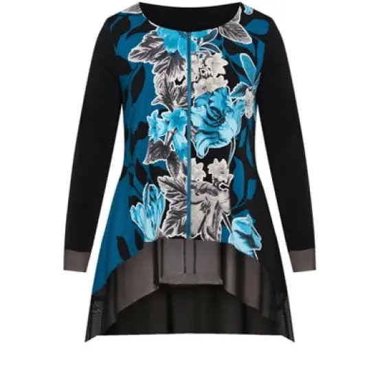 Women's Plus Size Chelsea Zip Front Top - emerald | AVENUE image {2}