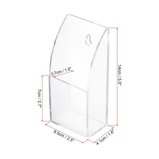 Unique Bargains Acrylic Wall Mounted Charging Remote Control Holder 1 Slot 2 Pcs image {1}