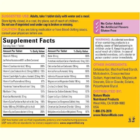 Nature Made Multivitamin For Her Tablets, 90 Ct image {1}