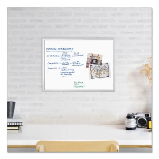 U Brands Magnetic Dry Erase Board with Aluminum Frame, 23 x 17, White Surface, Silver Frame image {1}