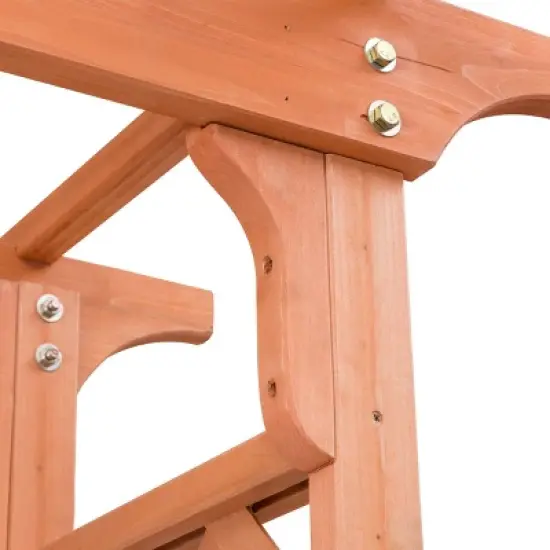 Costway Arbor Over 7FT High Wooden Garden Arch Trellis Pergola Outdoor Patio Plant image {5}