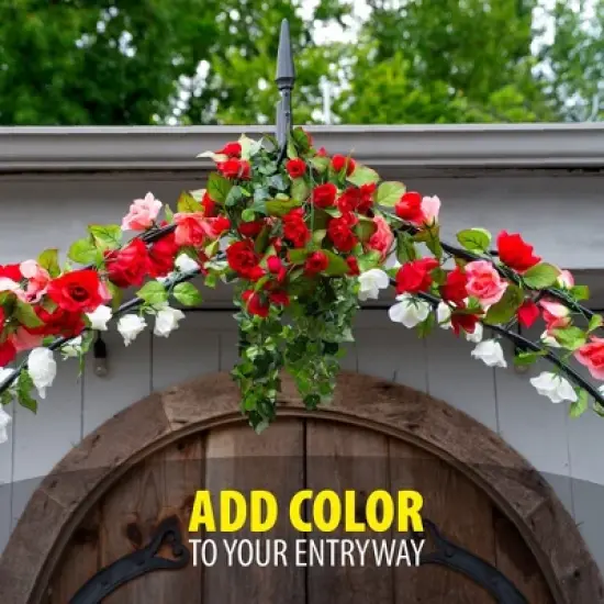 Machrus Ogrow Wedding Garden Arch, Decorative Flower Garden Arbor Lawn Patio Entrance for Climbing Plants - Metal Arbor Trellis image {7}