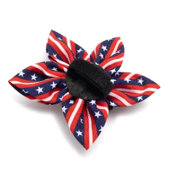 The Worthy Dog Bias Stars and Stripes Flower Adjustable Collar Attachment Accessory image {2}