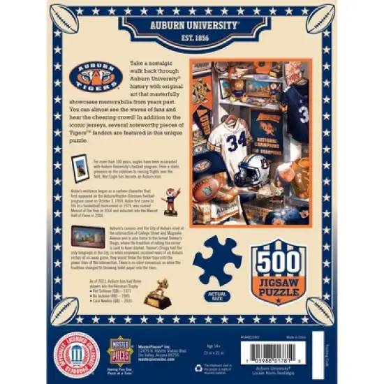 MasterPieces 500 Piece Puzzle - Auburn Tigers Locker Room - 15"x21" image {3}
