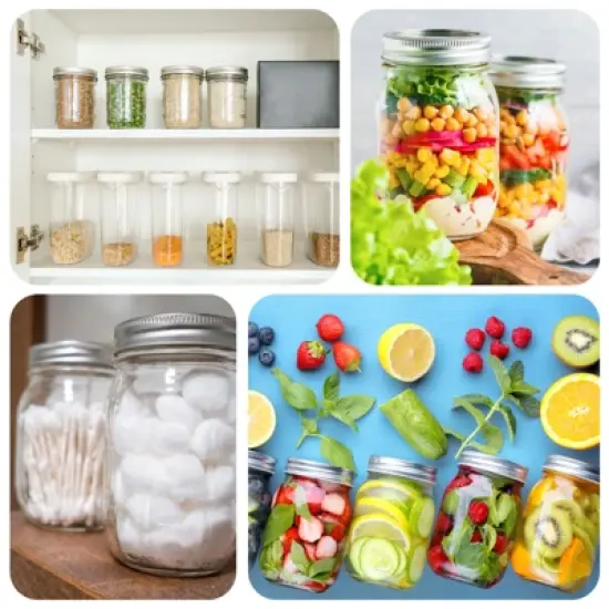Unique Bargains Leakproof Kitchen Storage Regular Mouth Tinplate Cap Mason Jar Lids 42 Pcs 2.76" image {4}