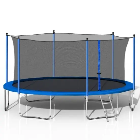UNISOAR 14FT Trampoline with Safety Enclosure Net,Blue image {5}