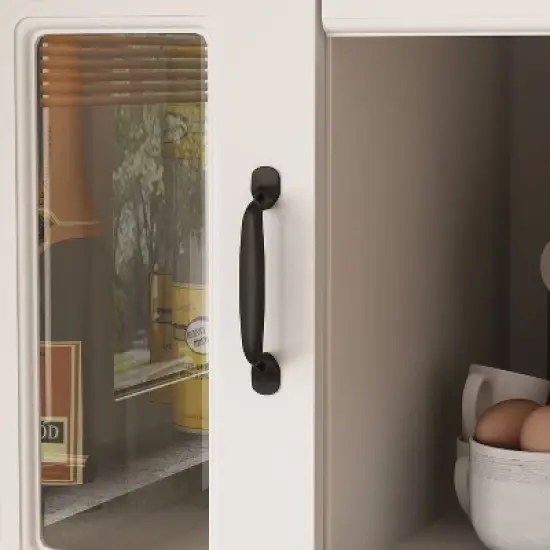 Famapy Modular Storage Cabinet Elegant White Pantry Bookshelf Multifunctional Tempered Glass Cabinet image {5}