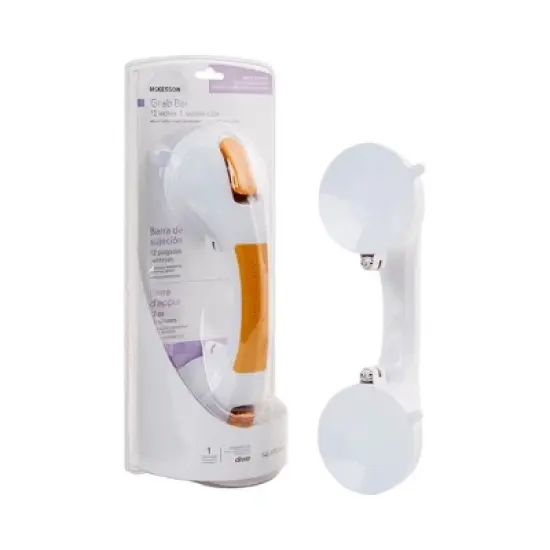 McKesson White Plastic Wall Mounted Suction-Cup Grab Bar 12" L 146-RTL13082 image {3}