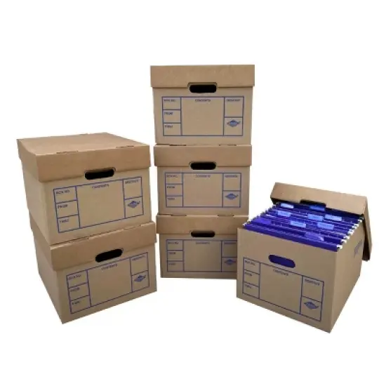 UBMOVE File Moving Boxes 200# Strength, Small, 15 x 12 x 10 Inches, 6 Pack image {5}