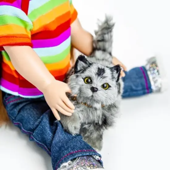 The Queen's Treasures 18 Inch Doll Pet Realistic Grey Striped Kitty Cat image {3}