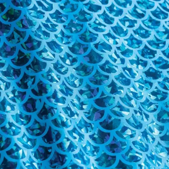 HearthSong Mermaid Blue Scalloped Gauze Canopy with LED Lights and Decorative Applique and cute Shells and Starfish image {7}