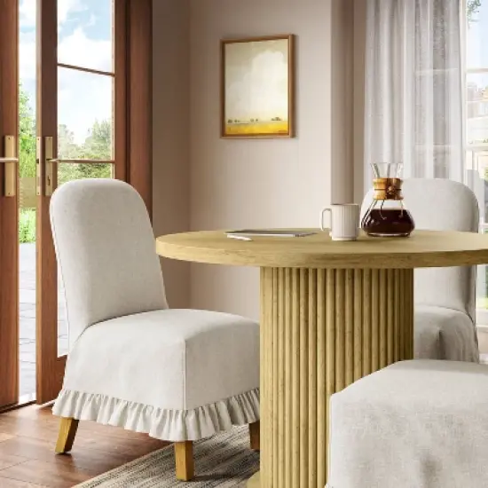 Replacement Ruffled Slipcover Only for Rounded Back Dining Chair - Threshold&trade; image {9}