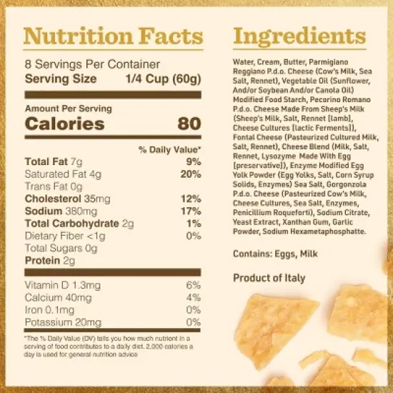 Bertolli d'italia Four Cheese 16.9oz image {5}