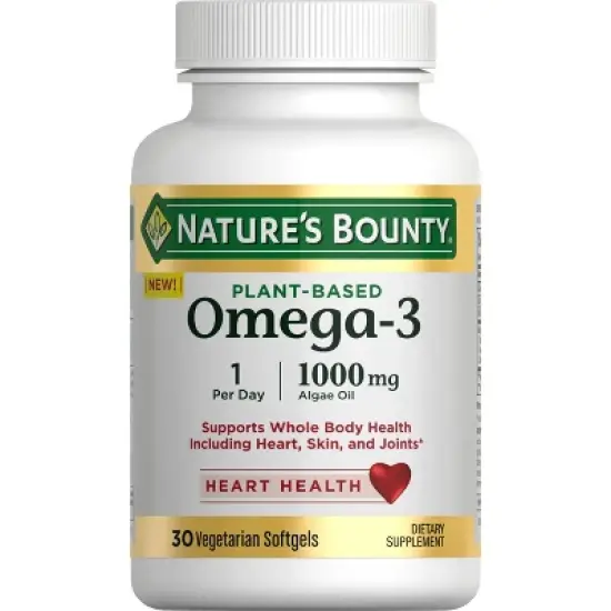 Nature's Bounty Plant-Based Omega-3 1000mg Soft Gels - 30ct image {10}