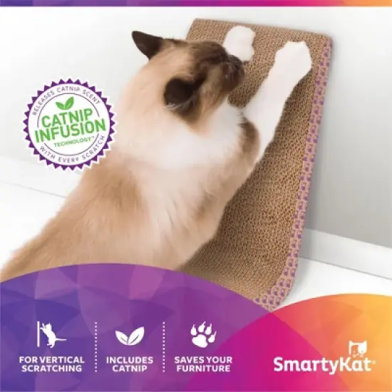 SmartyKat Scratch Ladder Angled Corrugate Cat Scratcher with Catnip Infusion Technology image {2}