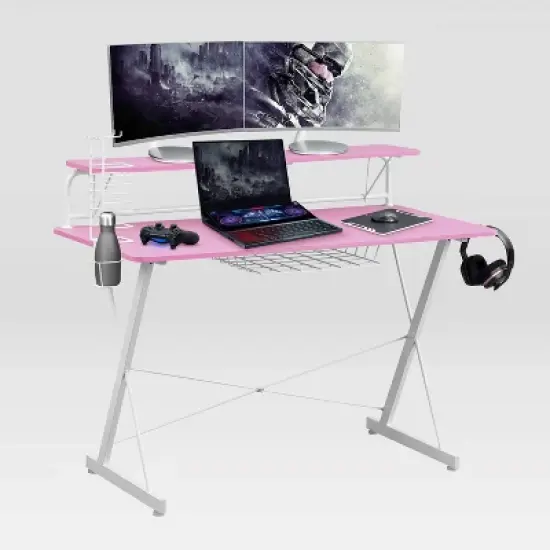 TS 200 Carbon Computer Gaming Desk Pink - Techni Sport image {1}