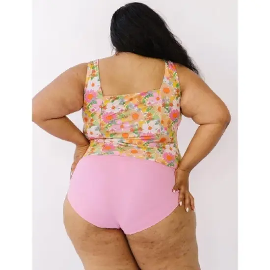 Lime Ricki Women's Square Neck Swim Crop image {5}