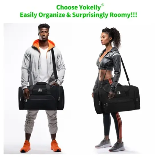 Sports Duffel Bag 20 inch for Travel Gym - Black image {1}